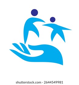Charity Logo Design Concept For Helping Hand Symbol Vector Template