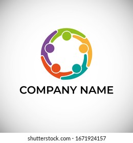 Charity logo design template. People group and community logo design. Vector illustration