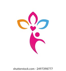 Charity Logo design vector, illustration. Non profit organization logo concept.  