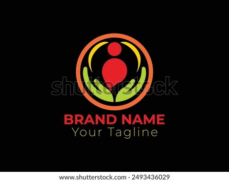 Charity logo design vector illustration