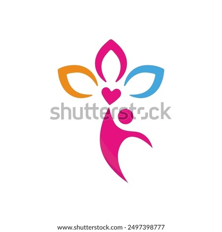 Charity Logo design vector, illustration. Non profit organization logo concept.  