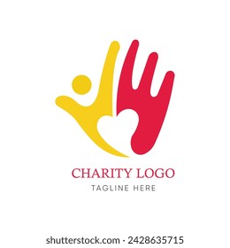 charity logo with hand and man 