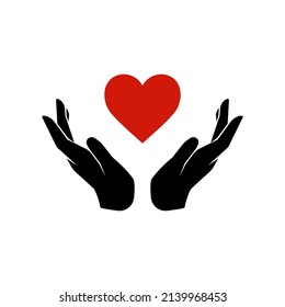 Charity Logo . Heart in the hands