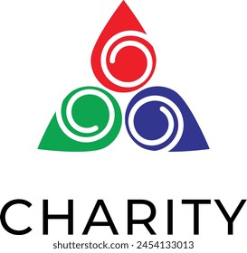 charity logo, multi color drops connected each other, wellness care logo