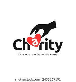 Charity logo premium vector illustration.