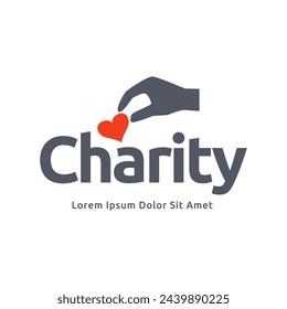 Charity logo premium vector illustration.