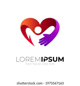Charity logo with simple style, 3d colorful