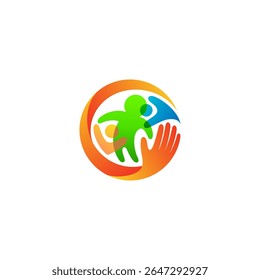 Charity logo with social design vector, circle logos