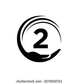 Charity Logo Template On Letter 2. Initial Unity Foundation Human Logo Sign. Unity Team Work Logo Design With 2 Letter Template