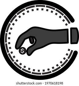 charity logo. vector logo for hand symbol with giving gesture.