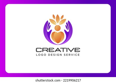 Charity logo, wellness logo, care logo, spa logo or non-profit branding design vector