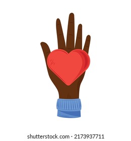 charity love heart in hand icon