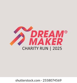 Charity marathon masthead. Vector logo for marathon