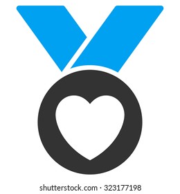 Charity Medal vector icon. Style is bicolor flat symbol, blue and gray colors, rounded angles, white background.