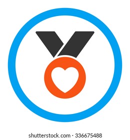 Charity Medal vector icon. Style is flat rounded symbol, bright colors, rounded angles, white background.