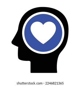 Charity Mind Icon In Flat Style