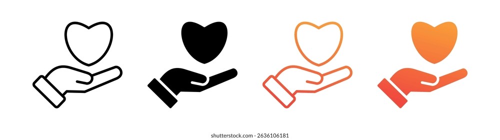 Charity Multi Style Icon Set Vector