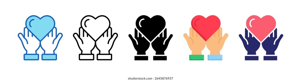 Coleção De Conjuntos De Ícones De Estilo Múltiplo Do Charity.