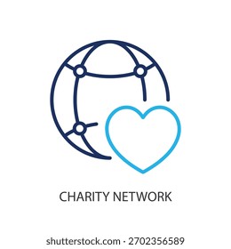 Charity network thin line icons. Original vector illustration.
