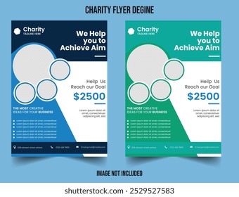 Charity organization flyer template design 