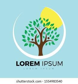 charity organization tree logo design illustration 
