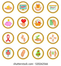 Charity organization vector set in cartoon style isolated on white background