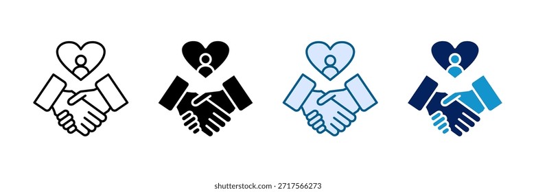 Conjunto de iconos de asociación de caridad Colección de estilo múltiple