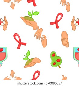 Charity pattern. Cartoon illustration of charity vector pattern for web