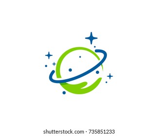 Charity Planet Icon Logo Design Element
