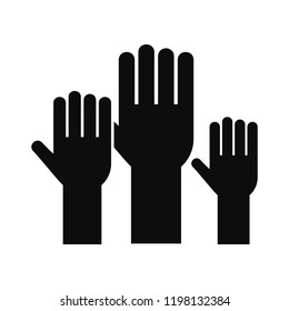 Charity Raise Hand Volunteer Icon. Simple Illustration Of Charity Raise Hand Volunteer Vector Icon For Web Design Isolated On White Background