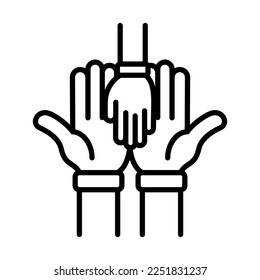 Charity, Reach Out Icon Logo Design Vector Template Illustration Sign And Symbol Pixels Perfect