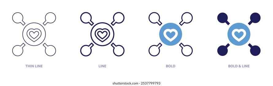 Charity regulation icon in 4 different styles. Thin Line, Line, Bold, and Bold Line. Duotone style. Editable stroke.