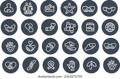 Charity and Relief Icons vector design