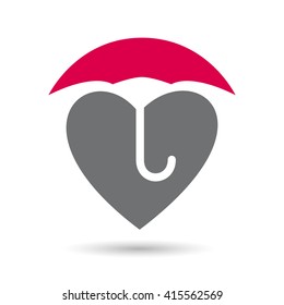 Charity, Relief Work and Help symbol (logo). Isolated on the white background. Vector illustration. 