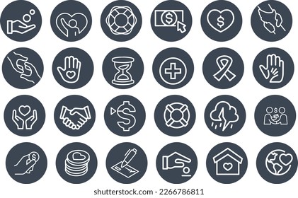 Diseño vectorial de iconos de Charity and Relief Work