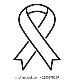 Charity ribbon icon outline vector. Help hand. Giving heart
