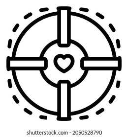 Charity round icon. Outline charity round vector icon for web design isolated on white background