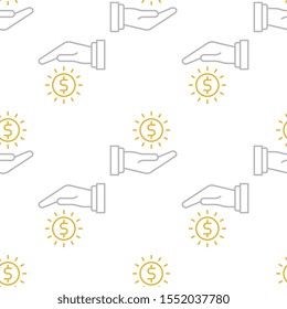 Charity seamless pattern design, Repeat textile design. Fabric print.