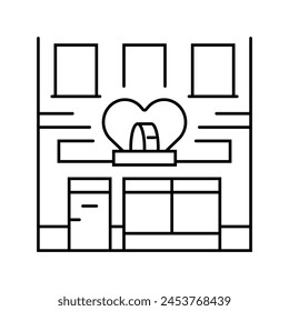 charity shop line icon vector. charity shop sign. isolated contour symbol black illustration