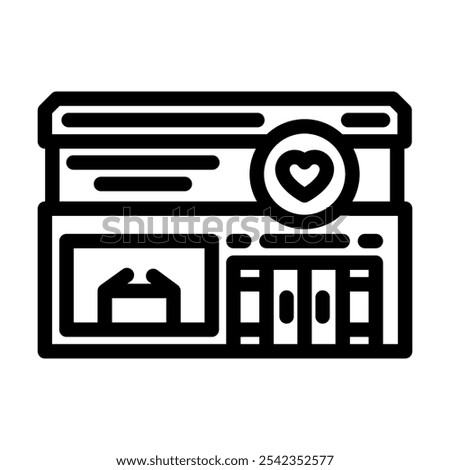 charity shop line icon vector. charity shop sign. isolated contour symbol black illustration