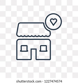 Charity Shop vector outline icon isolated on transparent background, high quality linear Charity Shop transparency concept can be used web and mobile