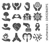 Charity Silhouette, Donation and Peace Icons