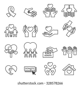 Charity Silhouette icons.line vector .