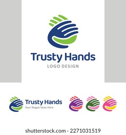 charity society logo vector of lend a hand people helping hands symbol