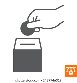 Icono sólido de la caridad, icono de estilo de glifo para el sitio web o aplicación móvil, dinero y Ramadán, donar icono de vector, ilustración vectorial simple, gráficos vectoriales con trazos editables.