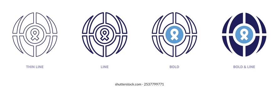 Charity sponsorship icon in 4 different styles. Thin Line, Line, Bold, and Bold Line. Duotone style. Editable stroke.