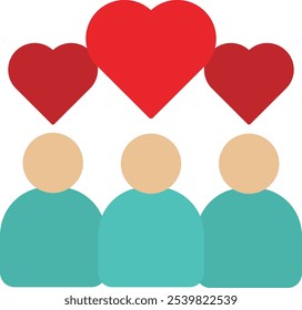 Charity Support Care Icon VEctor Flat Illustrator