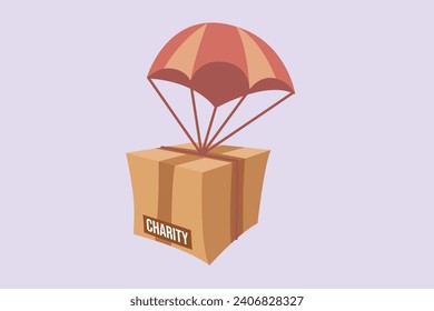 Charity, support and donation concept. Colored flat vector illustration isolated.