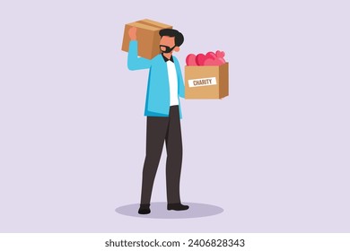 Charity, support and donation concept. Colored flat vector illustration isolated.