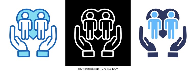Charity Asistencia Icon Ilustración vectorial triplestyle